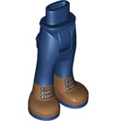 LEGO Blu scuro Fianco con Pants con Medium Carne Boots e Dark Blu Laces (35642)