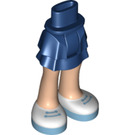 LEGO Dunkelblau Hüfte mit Kurz Doppelt Layered Skirt mit Blau und Weiß Shoes (35629 / 92818)