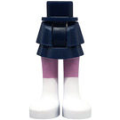 LEGO Donkerblauw Heup met Kort Dubbele Layered Skirt met Bright Pink Poten en Wit Boots (92818)