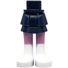 LEGO Blu scuro Fianco con Corto Doppio Layered Gonna con Bright Rosa Gambe e Bianco Boots (92818)