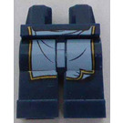 LEGO Dark Blue Hips and Legs with Bright Light Blue Apron with Gold Border Pattern (3815)
