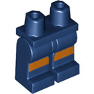 LEGO Bleu foncé Jambes avec Overalls avec Orange Rayures (3815 / 36976)