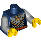 LEGO Tummansininen Keskiaikainen Chainmail Vartalo jossa kruunu logo (973 / 76382)