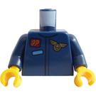 LEGO Dark Blue Minifig Torso Gold Wings Badge and Propeller on Back (973)
