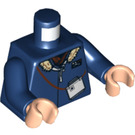 LEGO Mørkeblå Minifig Torso med Jakke og Pels Krave (973 / 76382)