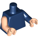 LEGO Dark Blue Minifig Torso with Light Flesh Arm (973 / 76382)