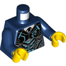 LEGO Dark Blue Minifig Torso with Silver and Medium Azure Body Armor with Ultra Agents Logo, Black Tie (973 / 76382)