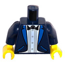 LEGO Dark Blue Minifig Torso with White Shirt, Jacket and Bow Tie (973)