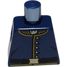 LEGO Dark Blue Minifig Torso without Arms with 5-Button Jacket and Belt, Dual-Sided (973)