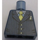 LEGO Dark Blue Minifig Torso without Arms with Pinstripe Jacket and Gold Tie and Pen (973)