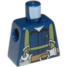 LEGO Donkerblauw Minifiguur Torso zonder armen met Tooling Riem en Belts Decoratie (973)