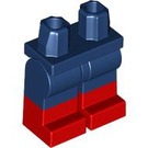 LEGO Dunkelblau Minifigur Hüften und Beine mit Rot Boots (21019 / 77601)