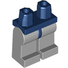 LEGO Dunkelblau Minifigur Hüften mit Medium Stone Grau Beine (73200 / 88584)