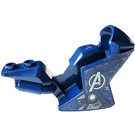 LEGO Dark Blue Motorcycle Fairing with Silver Vents, Lines, Avengers Logo Sticker (18895)