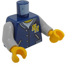 LEGO Mörkblå NH Letterman Jacka med  grå Sleeves Kropp (973 / 76382)