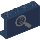 LEGO Donkerblauw Paneel 1 x 4 x 2 met Magnifying Glas en Fingerprint (Voorkant), ‘500x’ Magnified Sample (Rug) Sticker (14718)