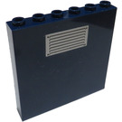LEGO Dark Blue Panel 1 x 6 x 5 with 'MISSION BRIEF' on Inside and Air Vent on Outside Sticker (59349)
