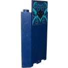 LEGO Dark Blue Panel 3 x 3 x 6 Corner Wall with Silver Elves Scrollwork Sticker without Bottom Indentations (87421)