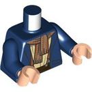 LEGO Donkerblauw Pippin - Reddish Brown Cape Minifig Torso (973 / 76382)