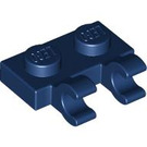 LEGO Dark Blue Plate 1 x 2 with Horizontal Clips (Open 'O' Clips) (49563 / 60470)