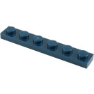 LEGO Azul oscuro Placa 1 x 6 (3666)