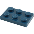 LEGO Ciemny niebieski Talerz 2 x 3 (3021)