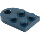 LEGO Dark Blue Plate 2 x 3 with Rounded End and Pin Hole (3176)