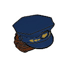 LEGO Dark Blue Police Hat with Reddish Brown Hair (69112)