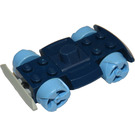 LEGO Dark Blue Racers Chassis with Medium Blue Wheels