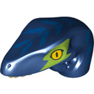 LEGO Dark Blue Raptor Dinosaur Head with Lime Eye Patch and Blue (50549 / 98065)