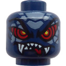 LEGO Dark Blue Serpentine Head (Recessed Solid Stud) (3626 / 74235)