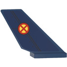 LEGO Dark Blue Shuttle Tail 2 x 6 x 4 with Red Cross in Circle Icon (Left) Sticker (6239)