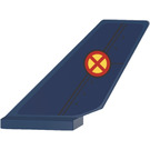 LEGO Dark Blue Shuttle Tail 2 x 6 x 4 with Red Cross in Circle Icon (Right) Sticker (6239)