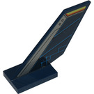 LEGO Dark Blue Shuttle Tail 2 x 6 x 4 with Silver Edge and Dark Blue Rudder with Circuitry Pattern (Left) Sticker (6239)