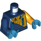LEGO Donkerblauw Skidoo Driver Minifig Torso (973 / 76382)