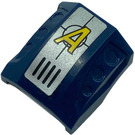 LEGO Dark Blue Slope 1 x 2 x 2 Curved with Dimples with Agents Logo and Vents Sticker (44675)