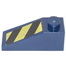 LEGO Dark Blue Slope 1 x 3 (25°) with Yellow and Black Danger Stripes (Right) Sticker (4286)