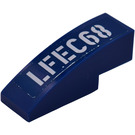 LEGO Dunkelblau Steigung 1 x 3 Gebogen mit 'LFEC68' Aufkleber (50950)
