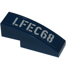 LEGO Dark Blue Slope 1 x 3 Curved with LFEC68 Sticker (50950)