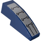 LEGO Dark Blue Slope 1 x 3 Curved with Silver Plates and Eight Black Rivets Sticker (50950)