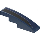 LEGO Dark Blue Slope 1 x 4 Curved with Black Shape (Right)