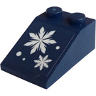 LEGO Dark Blue Slope 2 x 3 (25°) with Snowflakes Sticker with Rough Surface (3298)