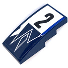 LEGO Dark Blue Slope 2 x 4 Curved with 2 Sticker (93606)