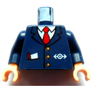 LEGO Dark Blue Subway Train Conductor Torso (973)