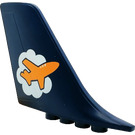 LEGO Dark Blue Tail Fin 2 x 10 x 5 Left with Airplane in Cloud (53491 / 62945)