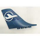 LEGO Dark Blue Tail Fin 2 x 10 x 5 Left with White Airplane in Circle Sticker (53491)