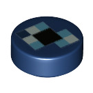 LEGO Dark Blue Tile 1 x 1 Round with Minecraft Ender Pearl Pattern (35380 / 47121)