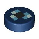 LEGO Dark Blue Tile 1 x 1 Round with Pixelated Enchanted Ender Pearl (35380)