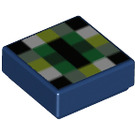LEGO Donkerblauw Tegel 1 x 1 met Eye Of Ender Decoratie met groef (3070 / 25085)