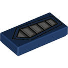 LEGO Dark Blue Tile 1 x 2 with Silver Vents with Groove (3069 / 67786)